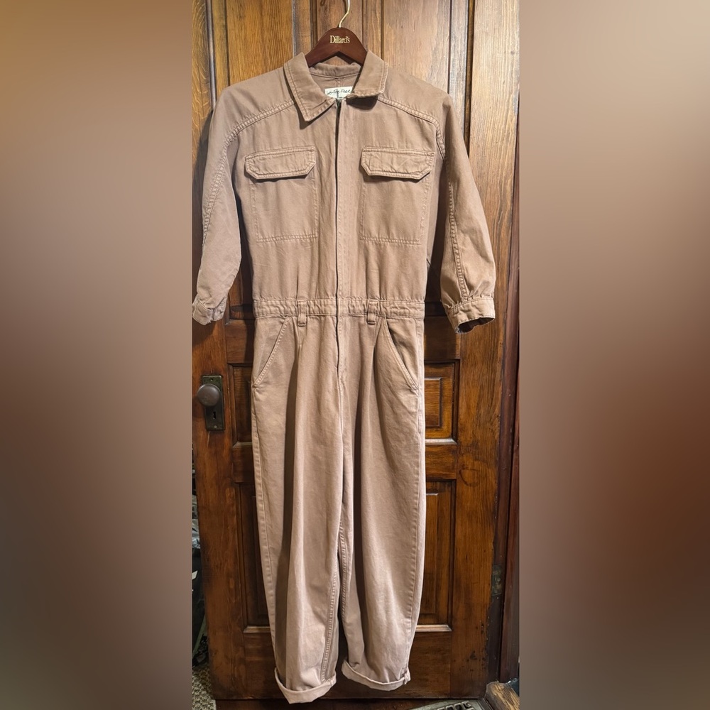 We The Free / Free People Sammie Denim Coverall Utility Jumpsuit Size Large